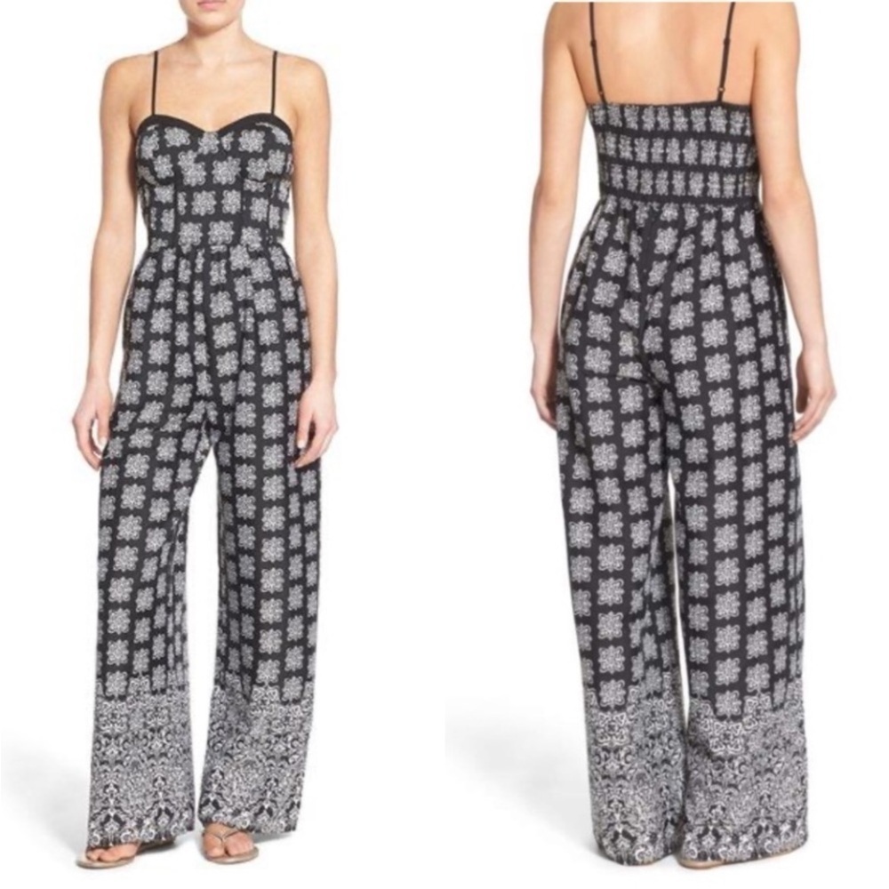 Band of gypsies black and white bustier jumpsuit size large